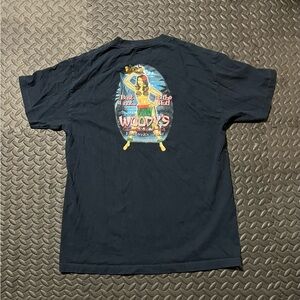 Alstyle Navy Short Sleeve Men’s Graphic Tee with Multicolor Back Art